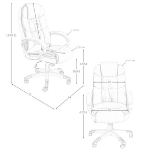 Gray faux leather swivel office chair