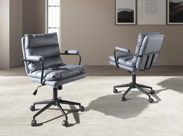 Gray fabric office swivel chair