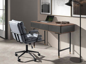 Gray fabric office swivel chair