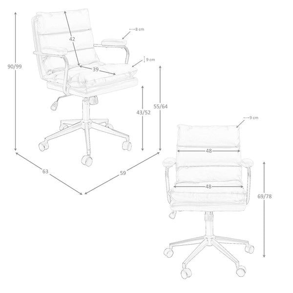 Gray fabric office swivel chair