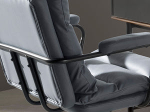 Gray fabric office swivel chair