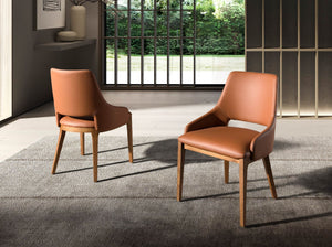 Brown eco-leather chair