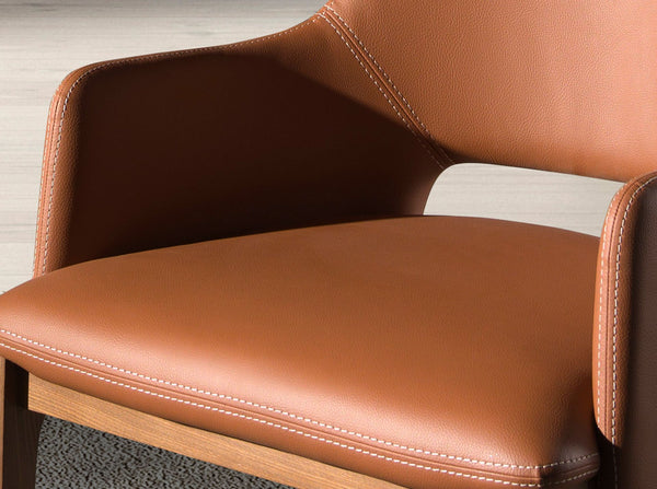 Brown eco-leather chair