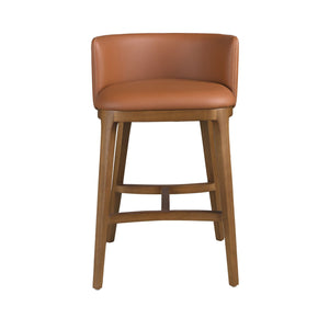 Brown leather bench