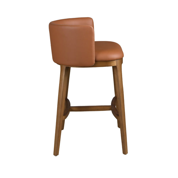 Brown leather bench