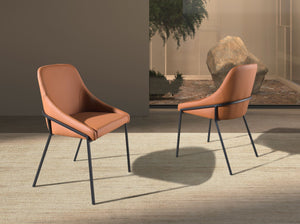 Orange faux leather chair