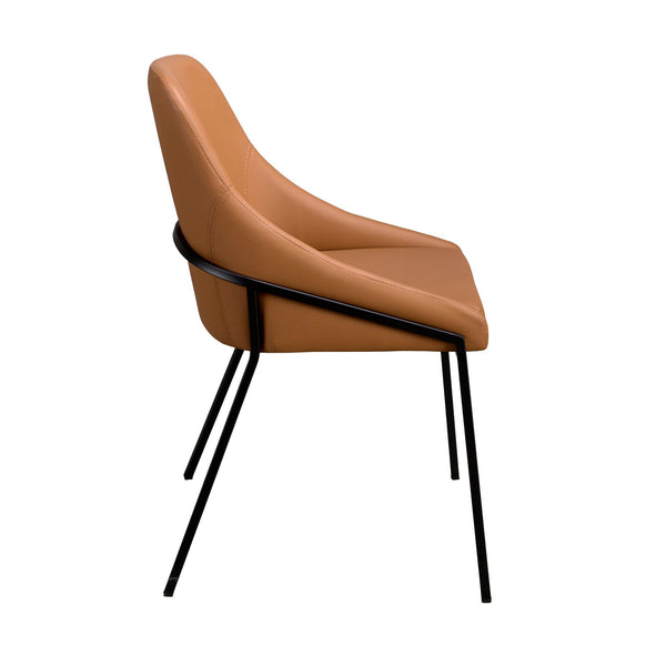 Orange faux leather chair