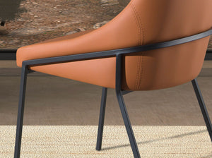 Orange faux leather chair