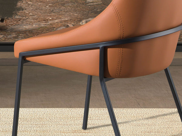 Orange faux leather chair
