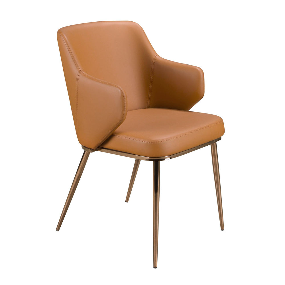 Brown faux leather chair