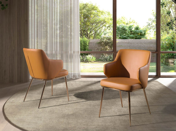 Brown faux leather chair