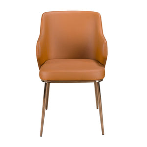 Brown faux leather chair