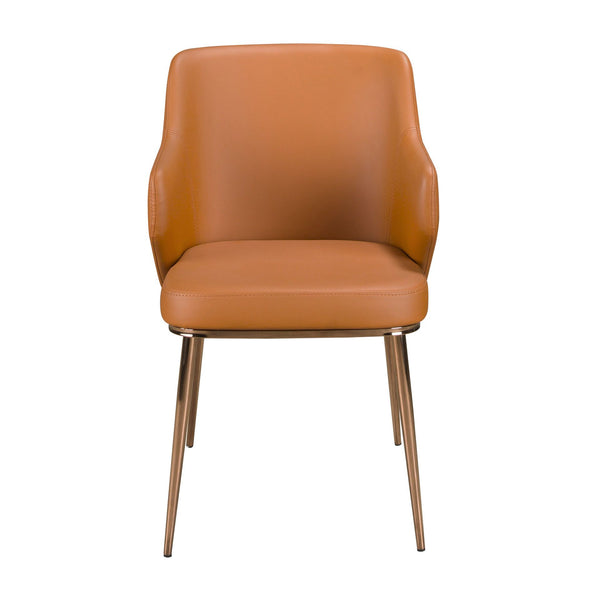 Brown faux leather chair