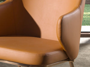 Brown faux leather chair