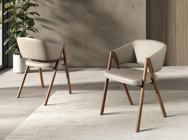 Chair in ecological mink leather