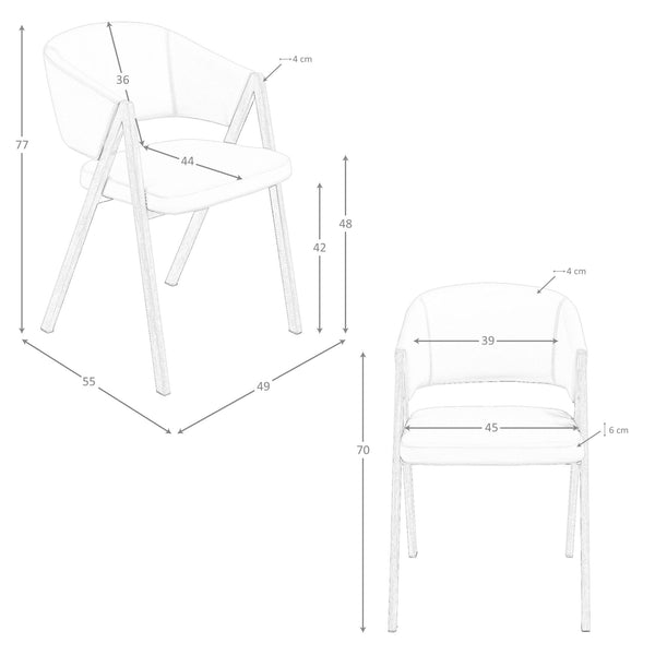 Chair in ecological mink leather