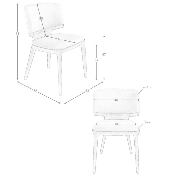 Chair in light gray fabric