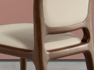 Cream faux leather chair