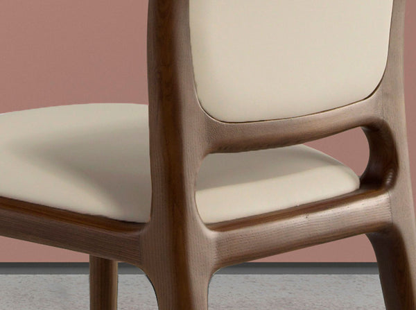 Cream faux leather chair