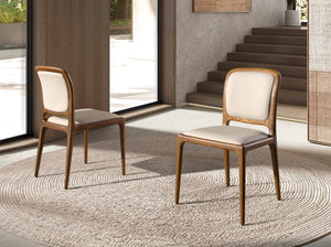 Cream faux leather chair