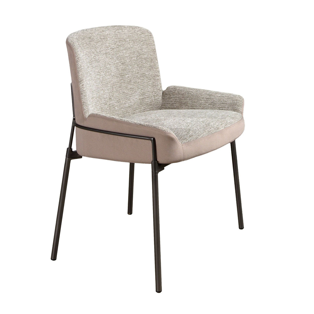 Chair in gray fabric and brown velvet