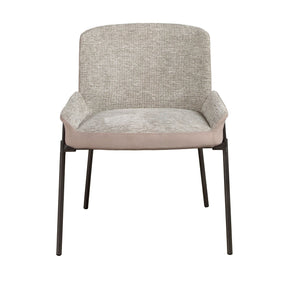 Chair in gray fabric and brown velvet