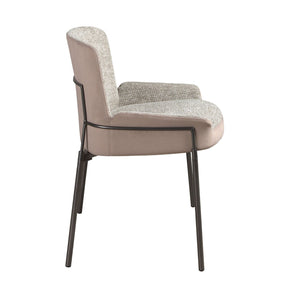 Chair in gray fabric and brown velvet