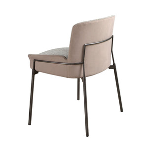Chair in gray fabric and brown velvet
