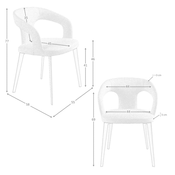 Chair in off-white fabric