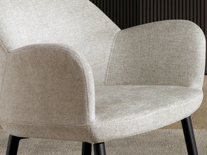 Light gray fabric bench