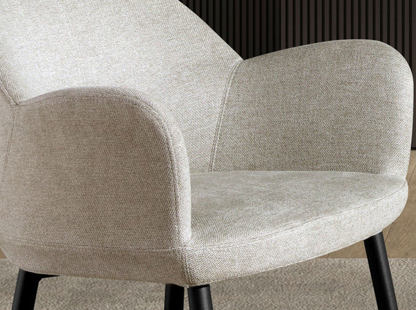 Light gray fabric bench