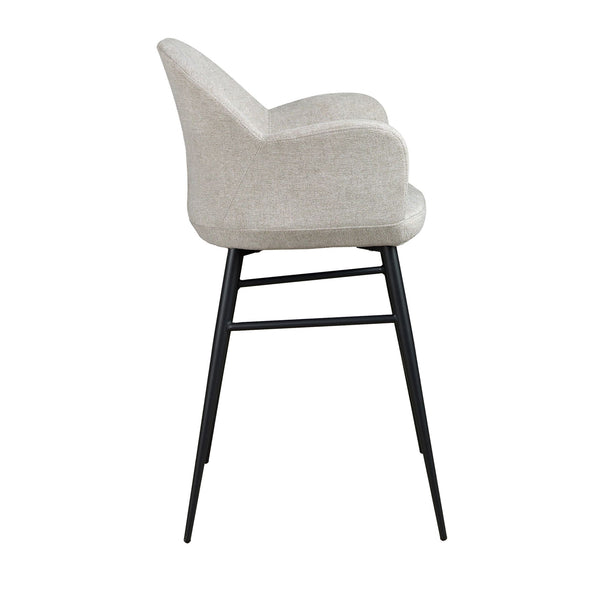 Light gray fabric bench