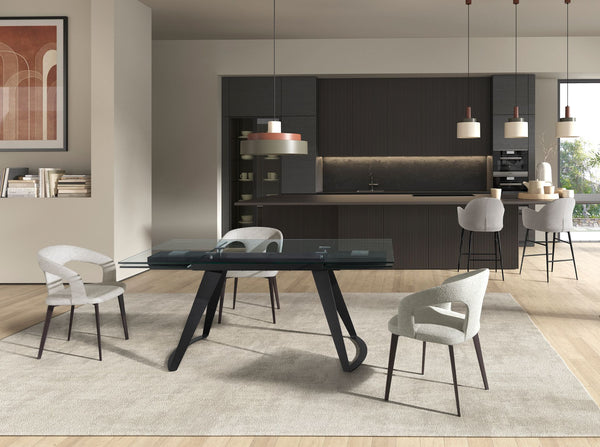 Light gray fabric bench
