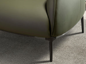 Olive green leather armchair
