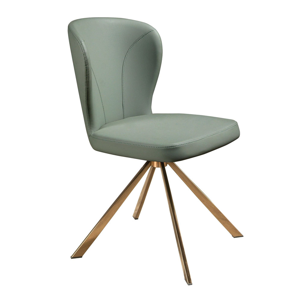 Light green synthetic leather swivel chair