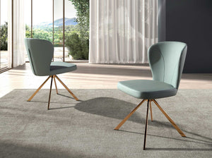 Light green synthetic leather swivel chair