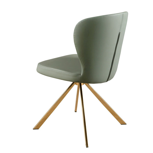 Light green synthetic leather swivel chair