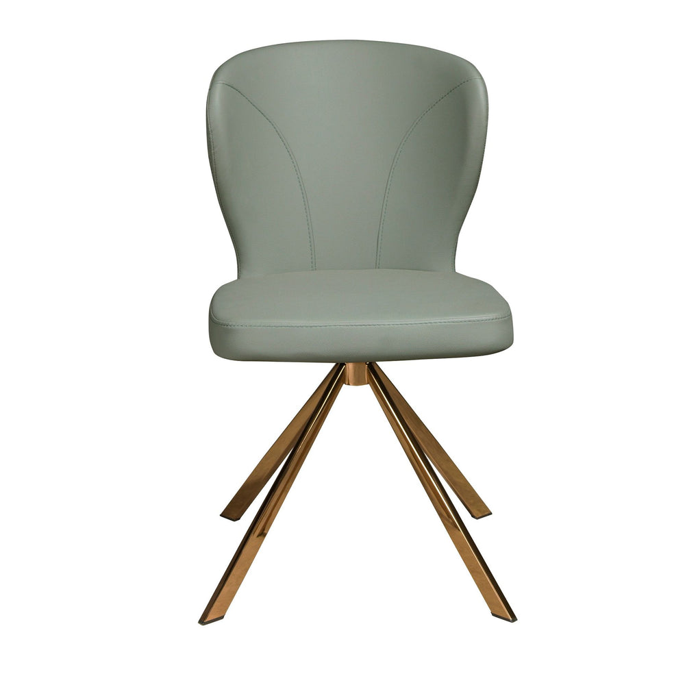 Light green synthetic leather swivel chair