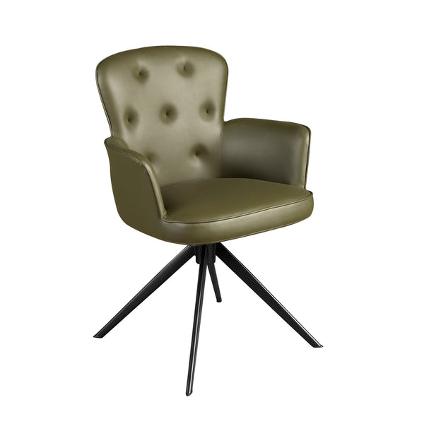 Dark green leather swivel chair