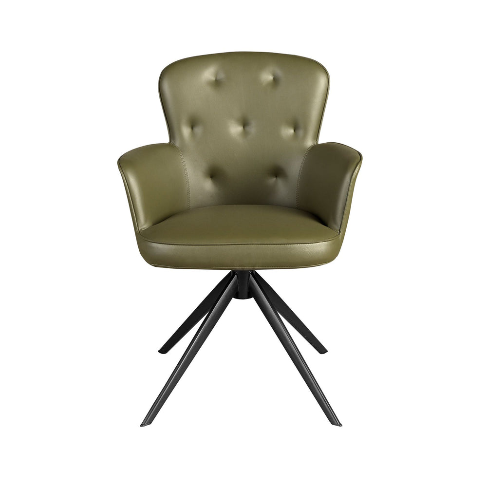 Dark green leather swivel chair