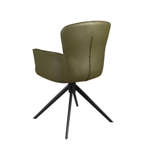 Dark green leather swivel chair