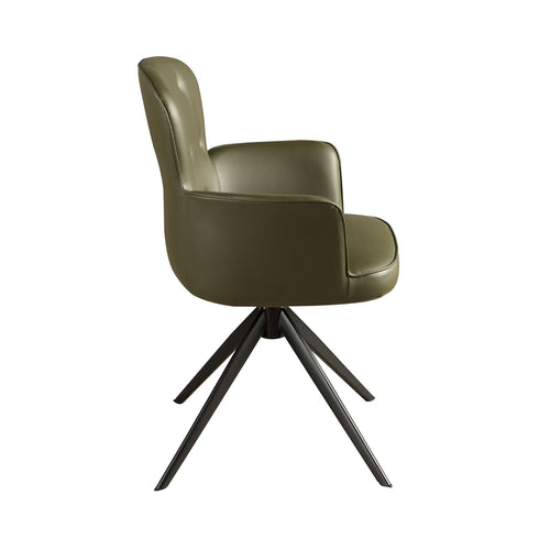 Dark green leather swivel chair