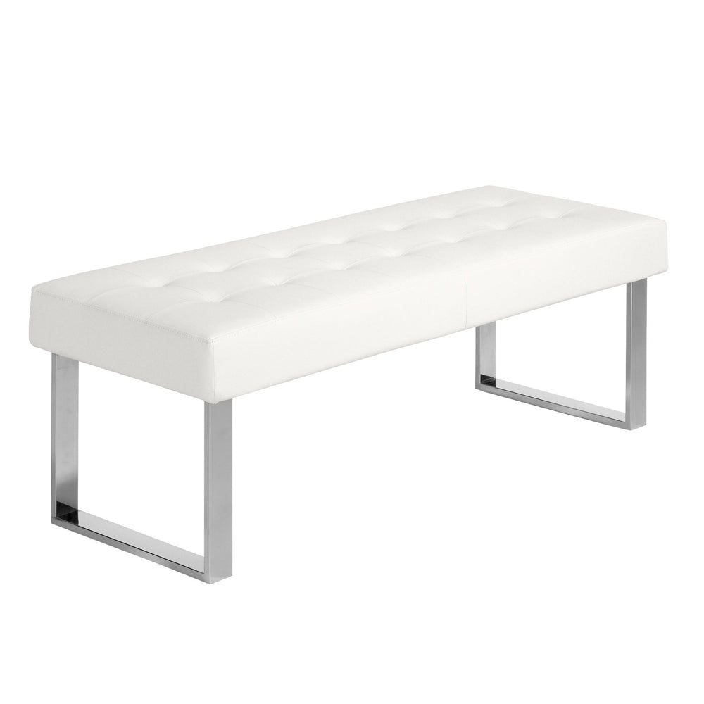 White bench in ecological leather