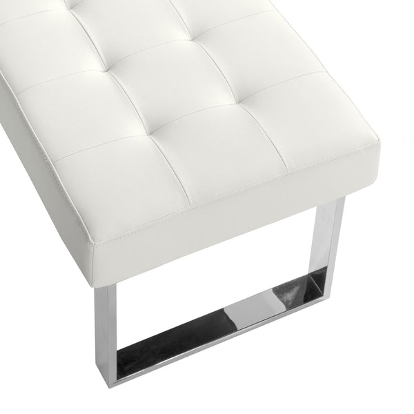 White bench in ecological leather