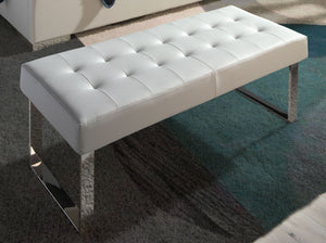 White bench in ecological leather