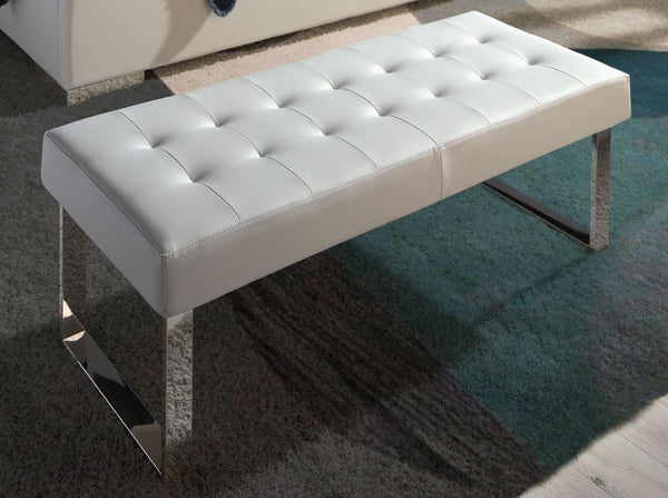 White bench in ecological leather
