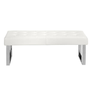 White bench in ecological leather