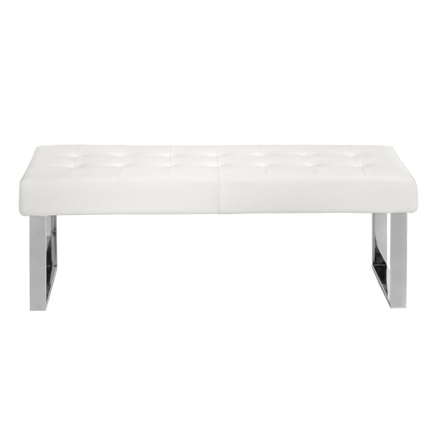 White bench in ecological leather