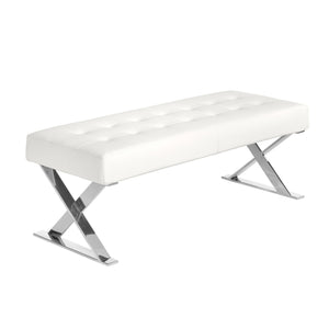 White bench in ecological leather