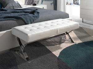 White bench in ecological leather